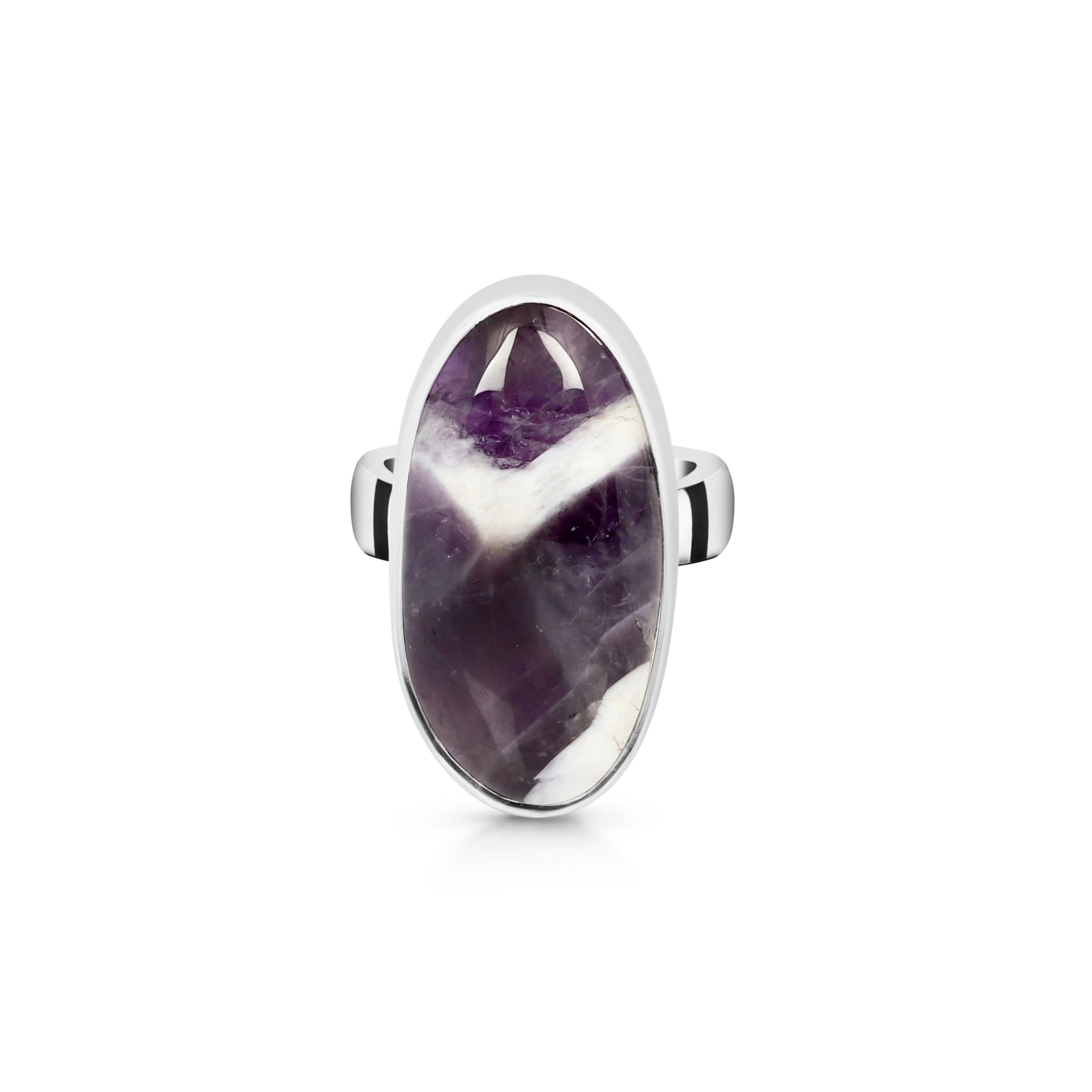 Amethyst Lace Agate Adjustable Ring-(ALA-R-25.)